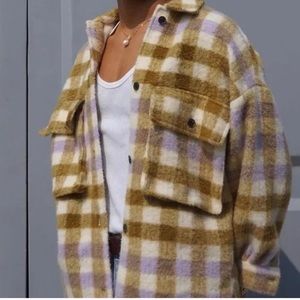 Plaid shaket coat